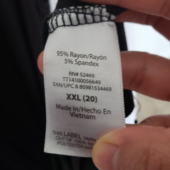 Time and Tru Black Round Neck Sleeveless Stretchy Dress w/ Pockets Size XXL - Picture 7 of 10